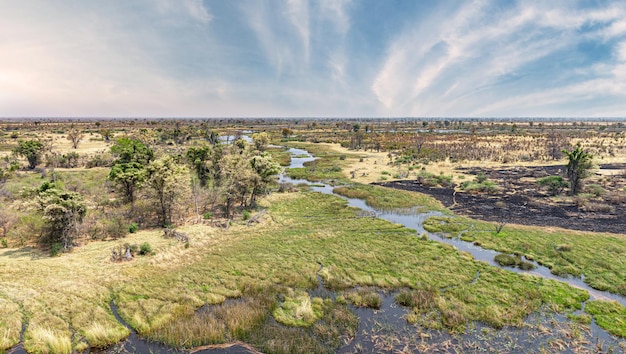 Helikoptersafari im Okavango Delta Botswana