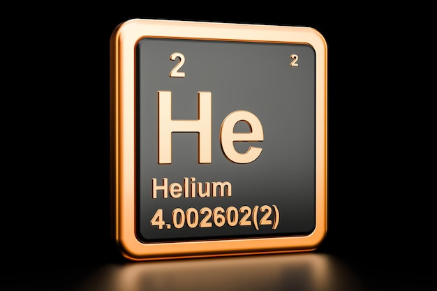 Helio He elemento químico signo representación 3D
