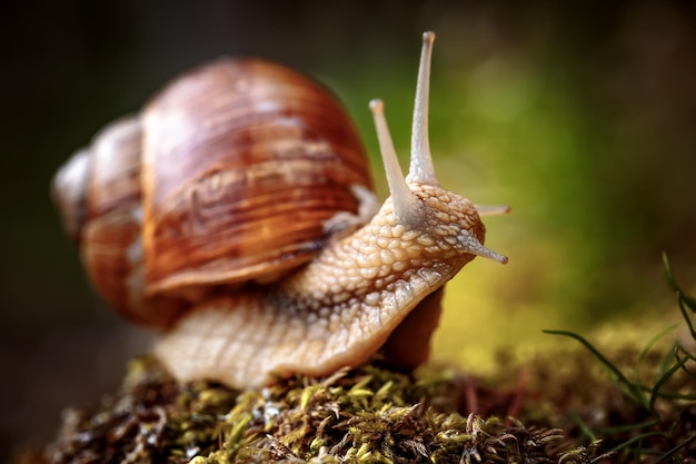 Helix pomatia, auch Weinbergschnecke, Burgunderschnecke, essbare Schnecke oder Schnecke, ist eine Art von großen, essbaren, luftatmenden Landschnecken, eine terrestrische Lungenschnecke aus der Familie der Helicidae.