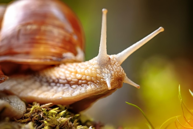 Helix pomatia, auch Weinbergschnecke, Burgunderschnecke, essbare Schnecke oder Schnecke, ist eine Art von großen, essbaren, luftatmenden Landschnecken, eine terrestrische Lungenschnecke aus der Familie der Helicidae.