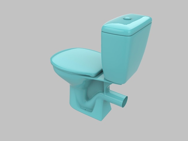 Hellblaue Toilette wc Abbildung 3d