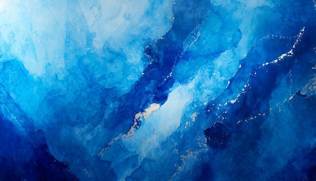 Hellblauer Hintergrund der Malerei Abstrakte Kunst mit flüssiger Flüssigkeitsgrunge-Textur Acrylfarbe