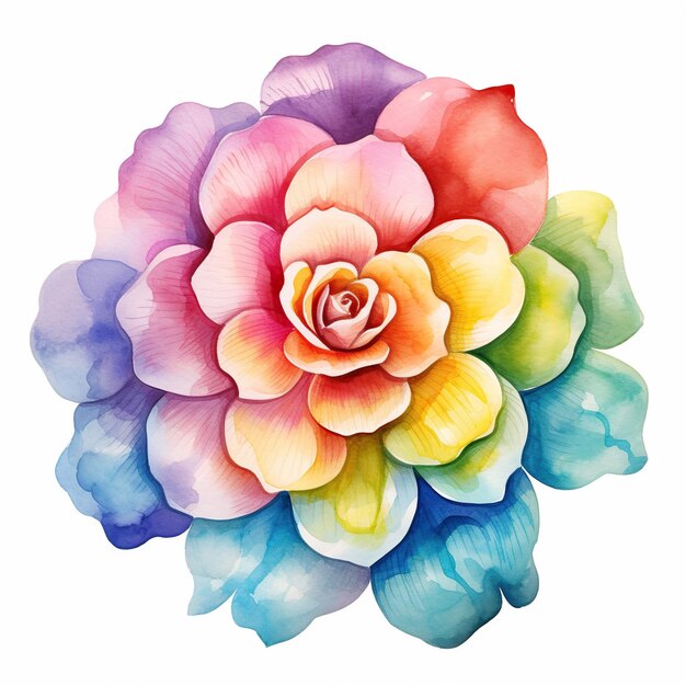 Helle, farbenfrohe Aquarell-Blumen-abstrakte Pflanzen-Cliparts auf weißem Hintergrund