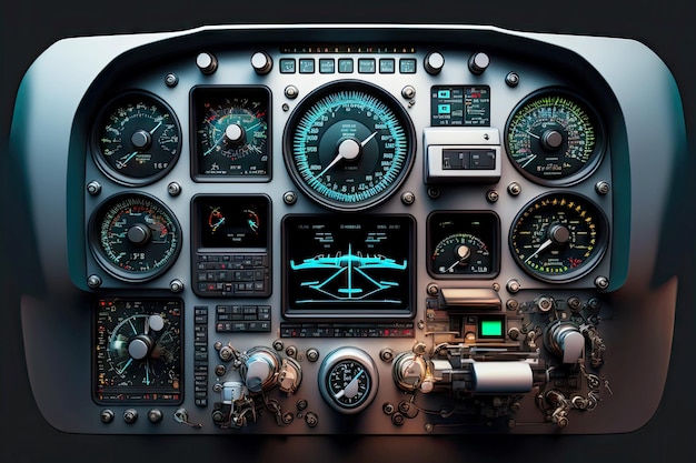 Helle, moderne Instrumententafel im Flugzeugcockpit