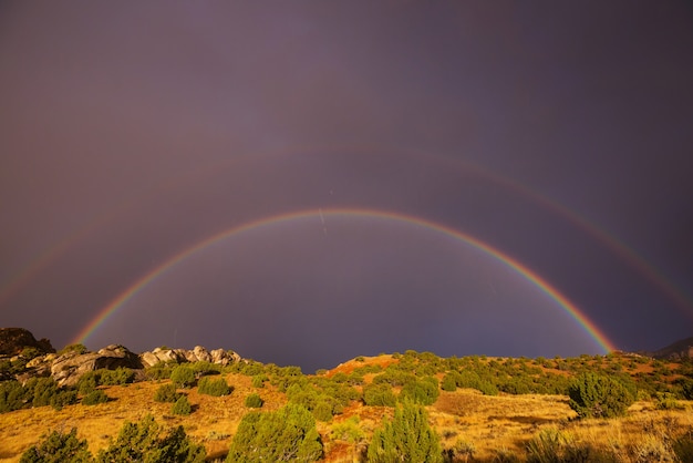 Heller bunter natürlicher Regenbogen.