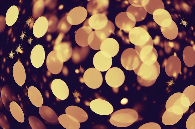 Heller Weihnachtshintergrund mit abstrakten Goldlichtern und Pailletten