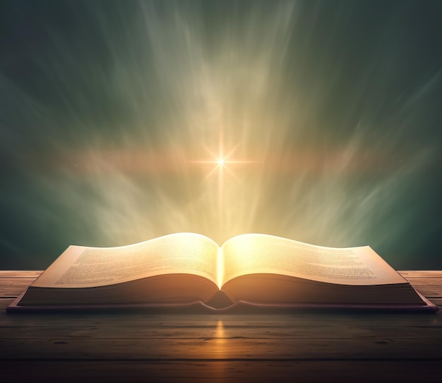 Foto helles licht kommt vom christlichen bibelstudienkonzept