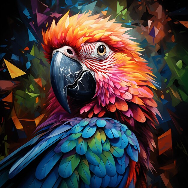 hellfarbiger Papagei mit schwarzem Schnabel und hellen Federn generativ ai
