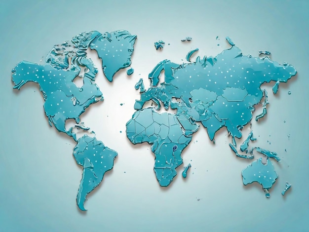 hellgrüner Hintergrund mit Weltkarte Grafische Illustration als Vorlage Infografiken und Silhouette für Reisethema