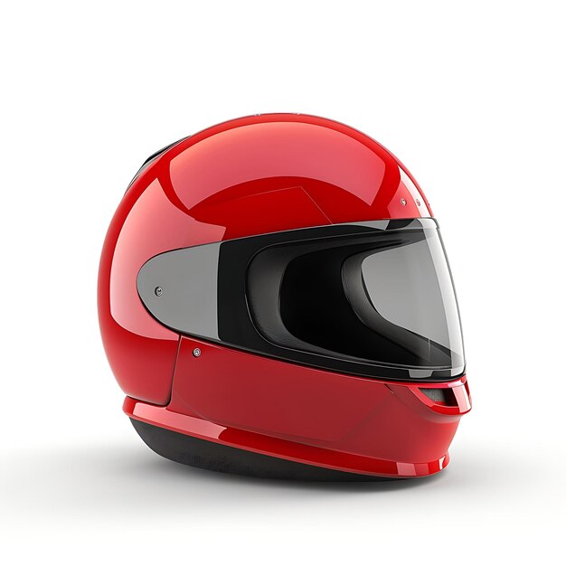 Helmet 3D Render com design elegante e audaz vermelho texturizado Wit isolado em branco BG Render Clipart