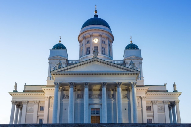 Helsinki Finnland Kirche Kathedrale Dämmerung Tuomiokirkko Reisen Reisen