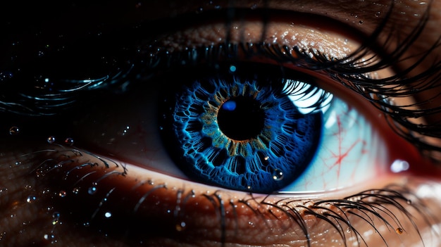 de hembra con ojo de iris digital