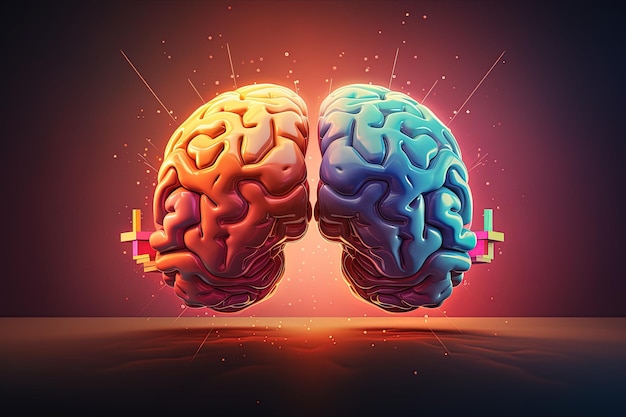 Hemisferios cerebrales conectados función cognitiva resolución de problemas bienestar mental pieza de rompecabezas cerebro