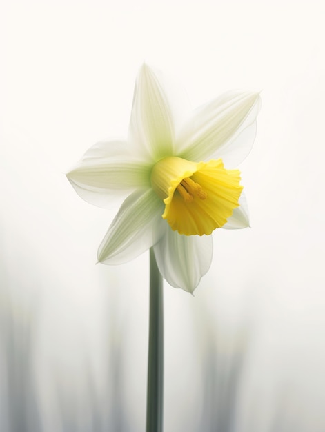 Herald Springs Un solo narcisio en flor Narciso blanco flor Narcís blanco aislado en blanco