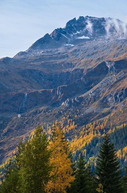 Herbst Alpen Berg Abend Blick vom Felbertauernstrasse Weg Tauer Österreich