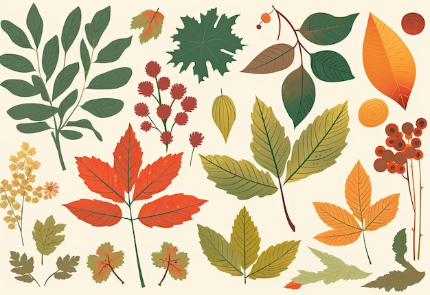 Herbst fallende bunte Blätter nahtloses Muster Generative KI