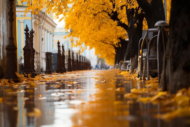 Herbst im Palace Golden Foliage Reflektierende Teiche und poetisches Flüstern in der klaren Luft