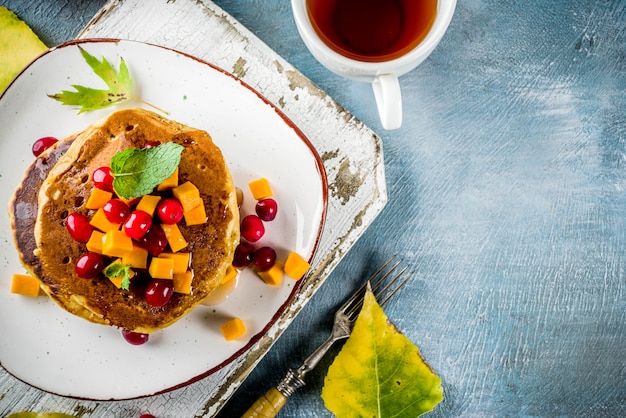 Herbst Kürbis Pfannkuchen