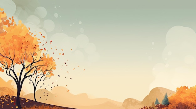 Herbst Natur Herbst Bäume Web-Banner mit Kopierraum Generative KI
