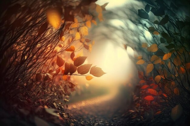 Herbst-Natur-Hintergrund-Szene. KI generativ.