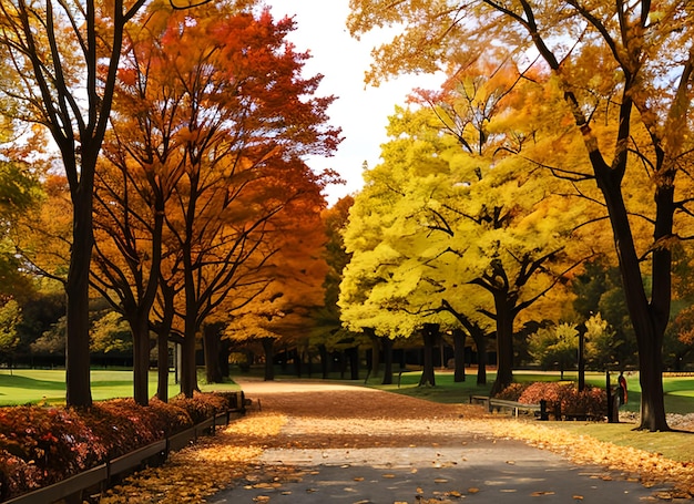 Herbst Naturszene Herbstlicher Park