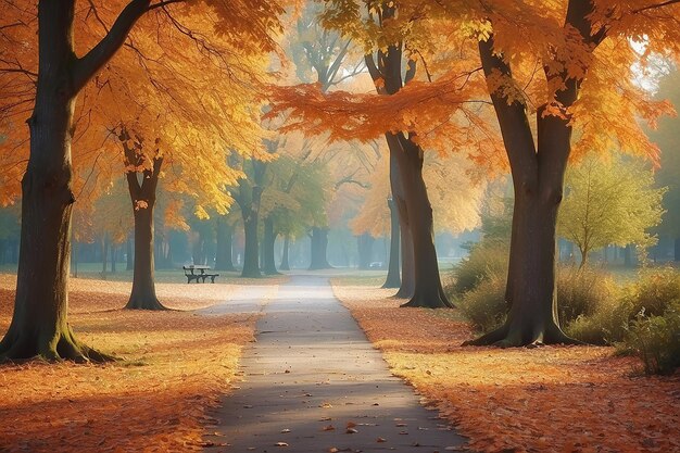 Herbst-Naturszene Schöner Herbstpark