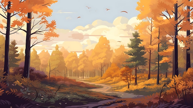 Herbst-Saison Waldlandschaft Landschaft