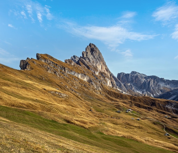 Herbst Seceda Felsen Italien Dolomiten