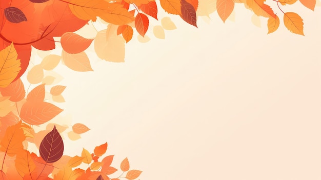 Herbst-Stilvorlage mit gelben Blättern mit Kopierraum