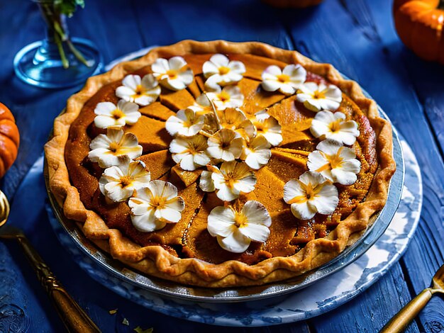 Foto herbst süß hausgemachte traditionelle festliche kürbiskuchen für thanksgiving erntefest bereit zu essen