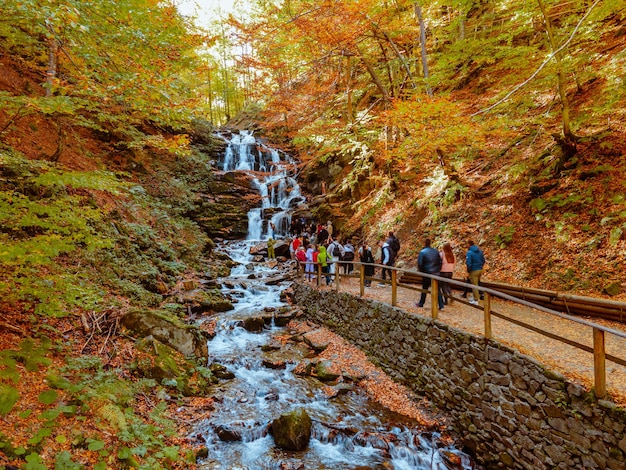 Herbst Wasserfall touristische Wahrzeichen Kopie Raum