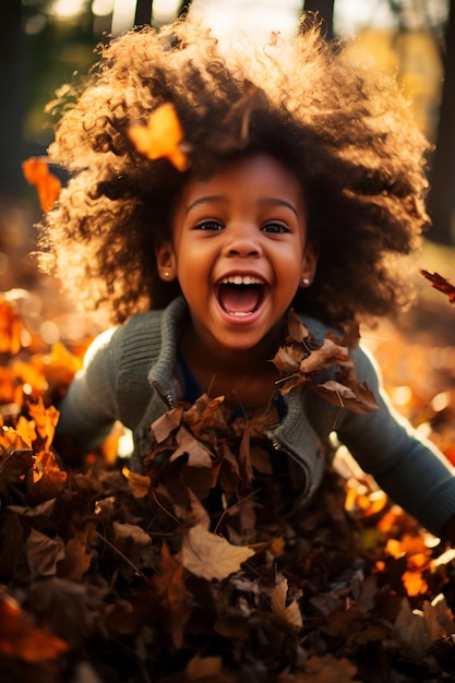 Herbstabenteuer Skurriler Spaß und Aktivitäten für kleine schwarze Mädchen