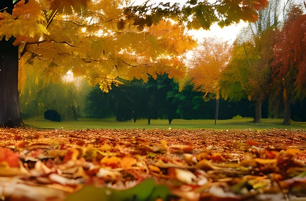 Herbstallee Schönheit Welt Karpaten Foto AI generiert