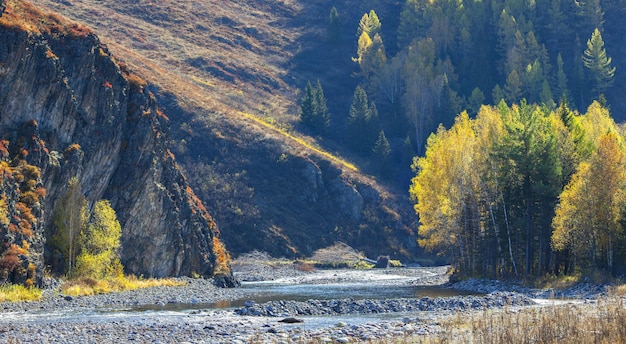 Herbstansicht Mountain River Valley