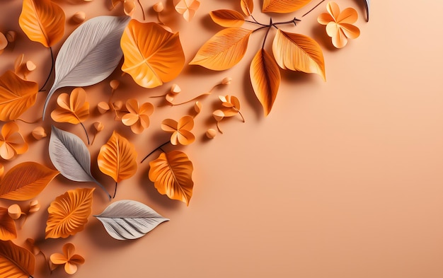 Herbstbanner mit orangefarbenem Hintergrund