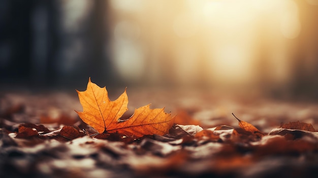 Herbstblätter auf dem Boden, Herbsttapeten verwischen den Hintergrund