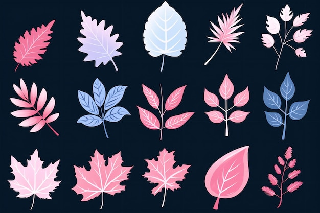 Herbstblätter auf Doodle-Aufkleber