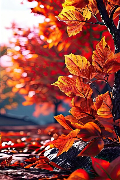 Herbstblätter auf einem Dach im Park Herbst-Hintergrund