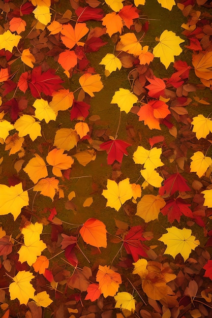 Herbstblätter liegen auf dem Boden