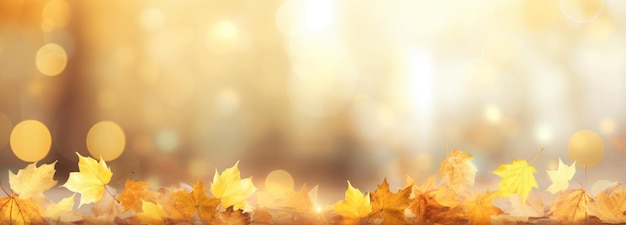 Herbstblätter und Bokeh Hintergrund KI generiert
