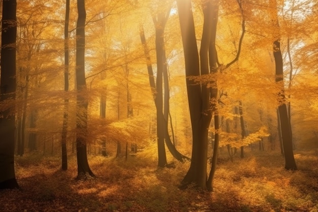 Herbstblattbaumlandschaft Generieren Sie Ai