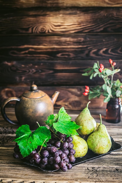 Herbstfrüchte Stillleben Rustikaler Stil