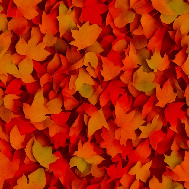 Herbsthintergrund aus Baumblättern Nahtlose Textur Digitale Kunst