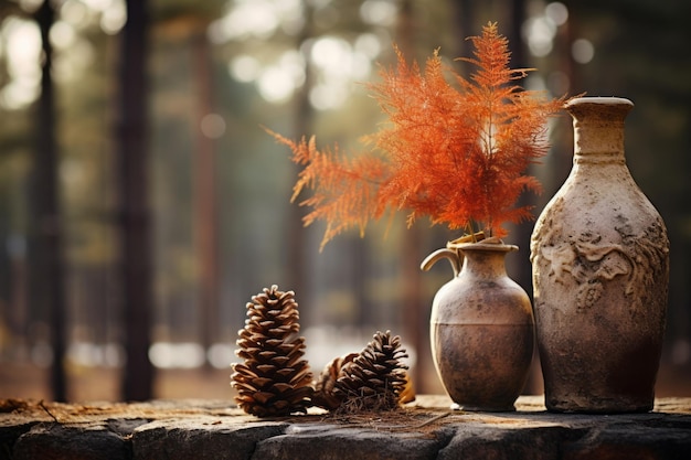 Foto herbstkomposition mit kopienraum