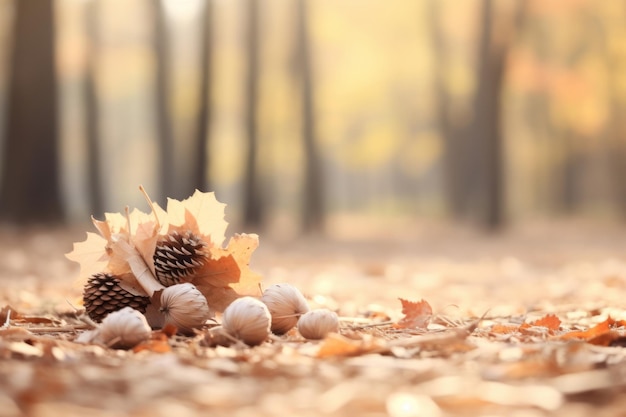 Foto herbstkomposition mit kopienraum