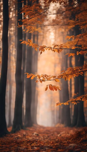 Herbstkupfer im Wald Tapete