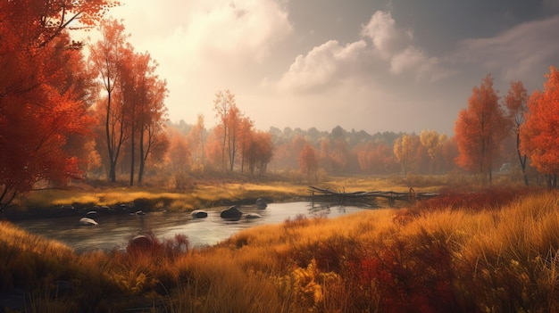 Herbstlandschaft generative ai