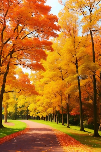 Herbstlandschaft mit Bäumen