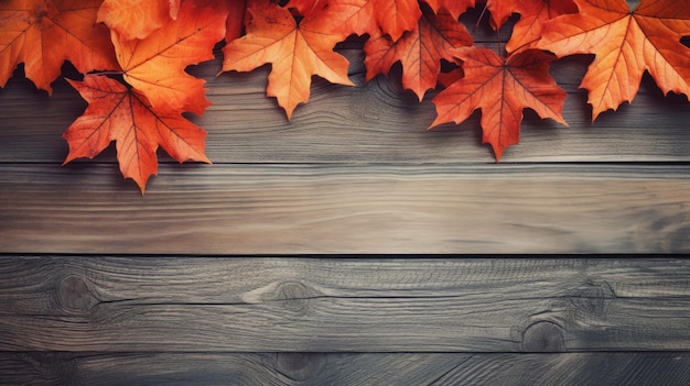 Herbstlaub auf einer Holzkulisse
