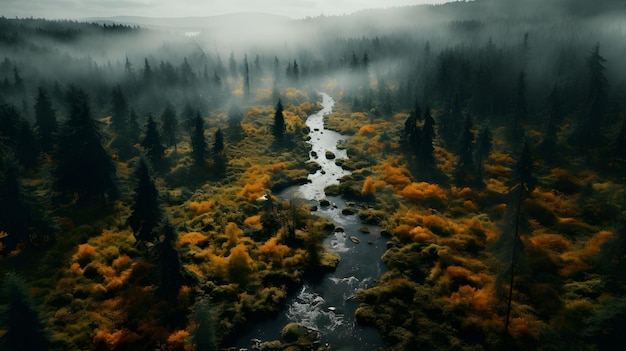 Herbstlaub von oben gesehen